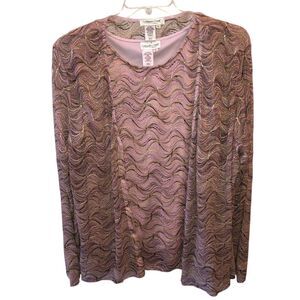 Coldwater Creek Womens Size XL Pink Multicolor Swirls Cardigan Tank Top Set